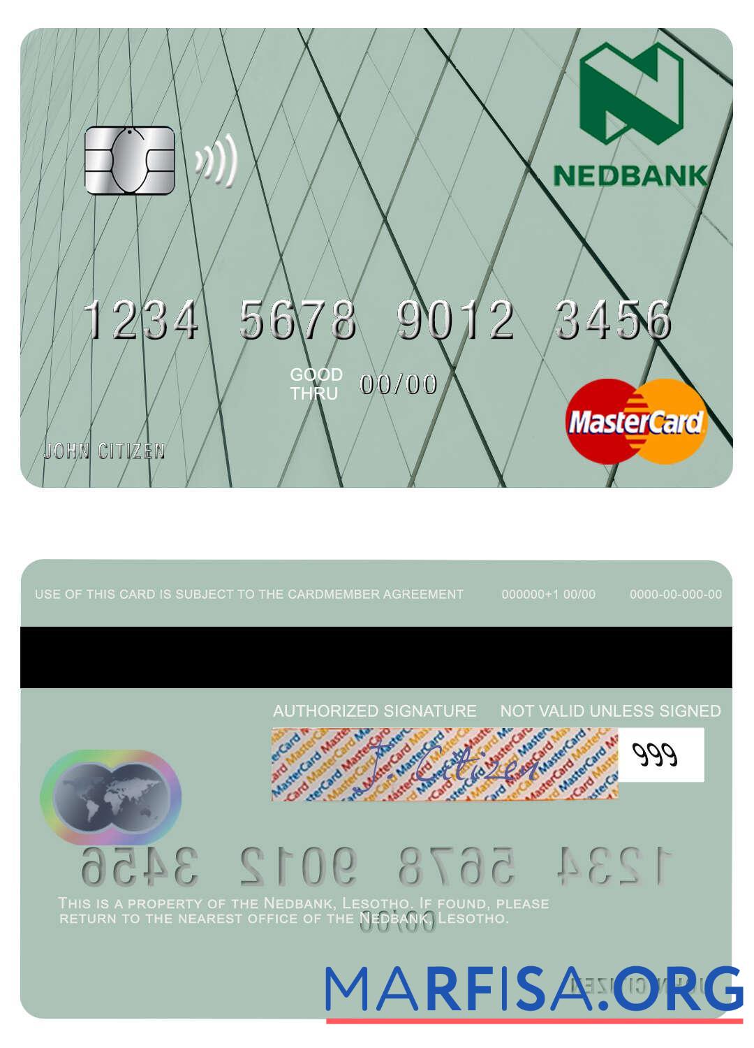 Downloadable Lesotho Nedbank mastercard download for verification